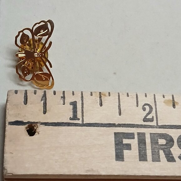 Vintage Gold Tone Metal Butterfly Brooch Pin Costume Jewelry #12W - Picture 4 of 8